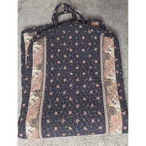 Vera Bradley Vintage Garment Bag Black Walnut Pattern Floral Paisley Retro